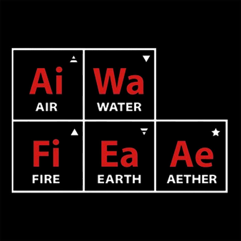 Classical Periodic Table Earth Air Water Fire Aether Geek T-Shirt