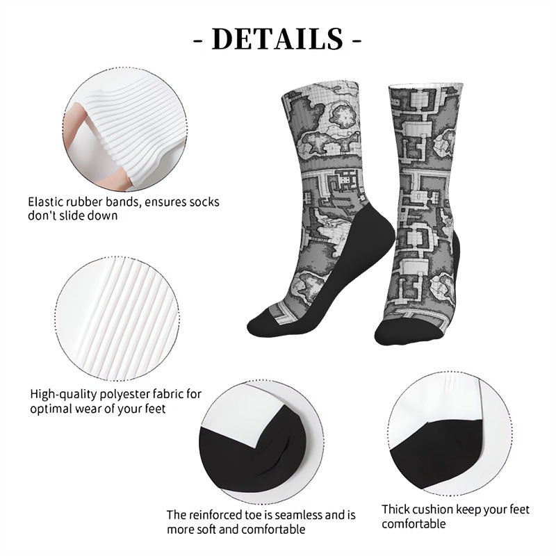 DND Map Design Elements Men's Socks
