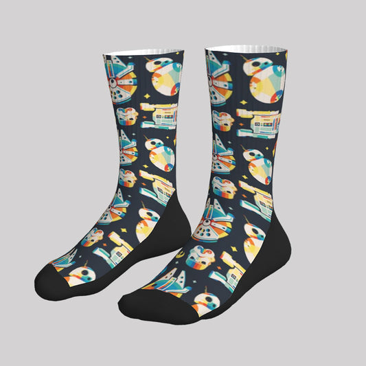 Colorful Spaceship Men's Socks