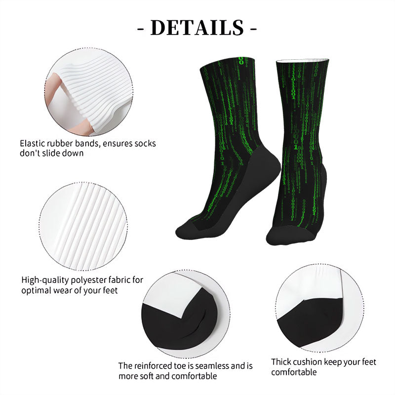 The Matrix Black Green Design Art Men's Socks