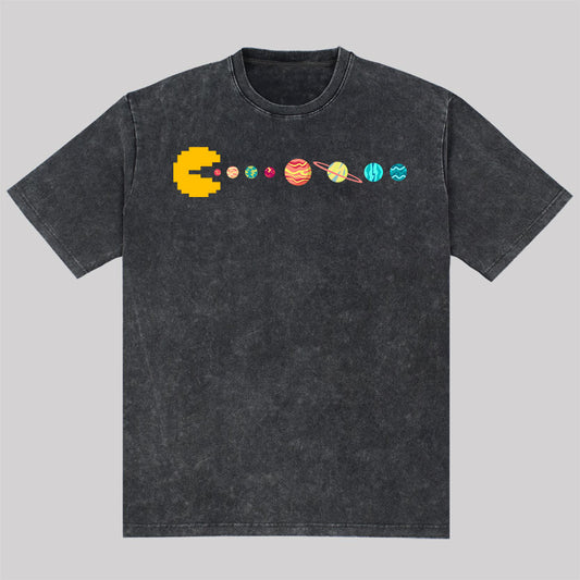 Solar System Eating Gamee Washed T-Shirt