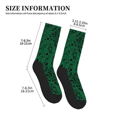 Computer Circuit Board Green Men's Socks