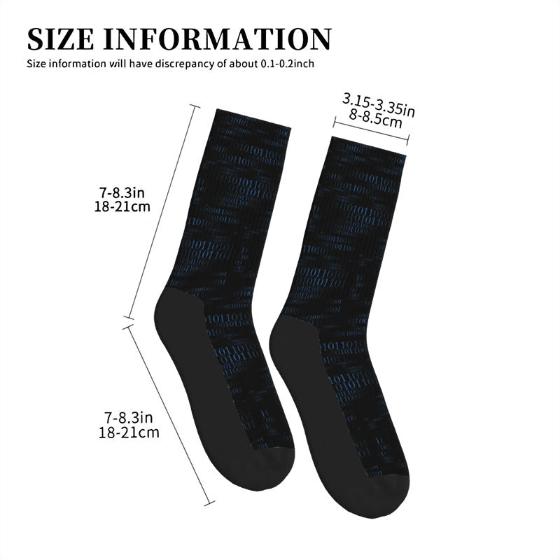 Binary Computer 1s and 0s Black Men's Socks