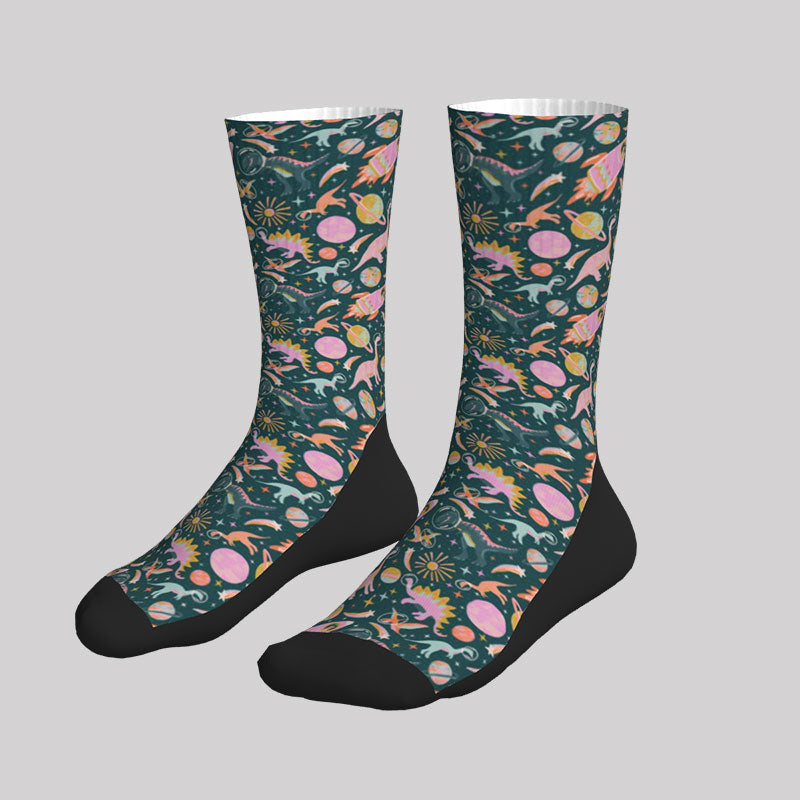 Colorful Dinosaur Planet Men's Socks