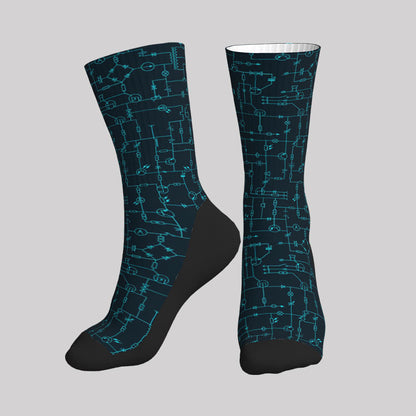 Electronic Components Arrow Dark Blue Men's Socks