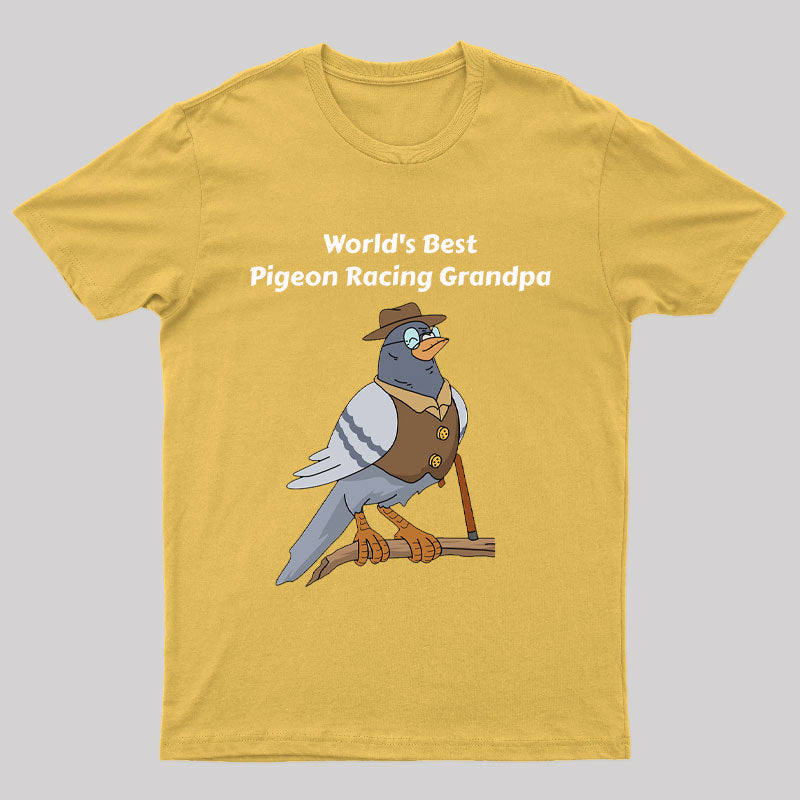 World's Best Pigeon Racing Grandpa Nerd T-Shirt