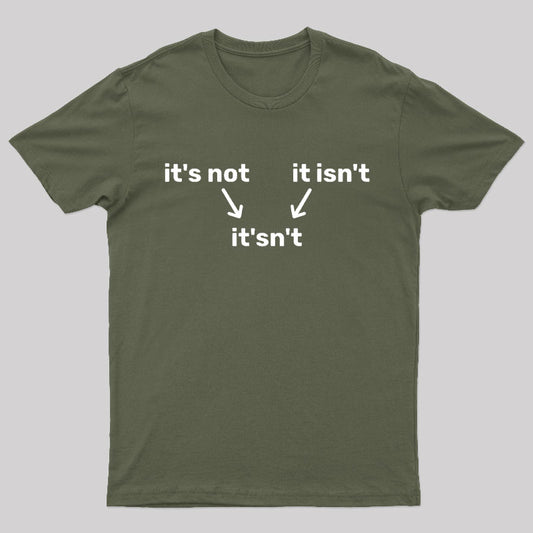 It's Not It Isn't It'sn't Nerd T-Shirt