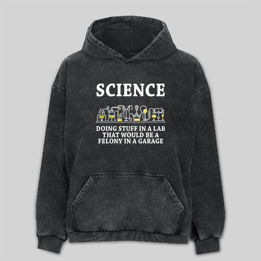 Funny Science Definition Washed Hoodie