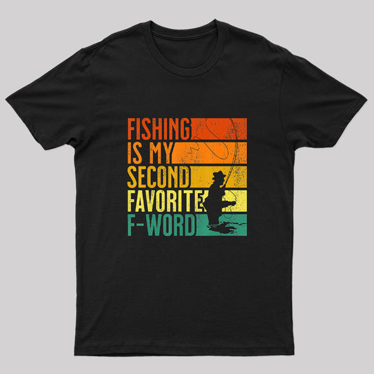 Fishing Is My Second Favorite F-word Vintage Nerd T-Shirt