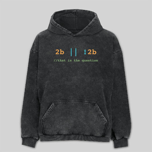 2B or Not 2B That is the Question Washed Hoodie