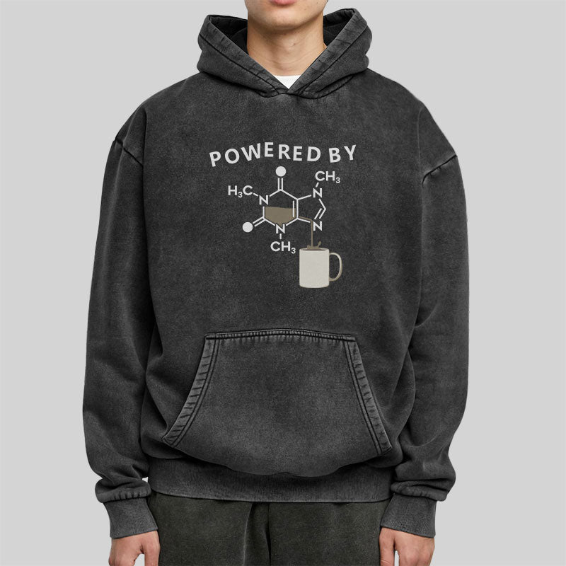Powered By Caffeine Washed Hoodie