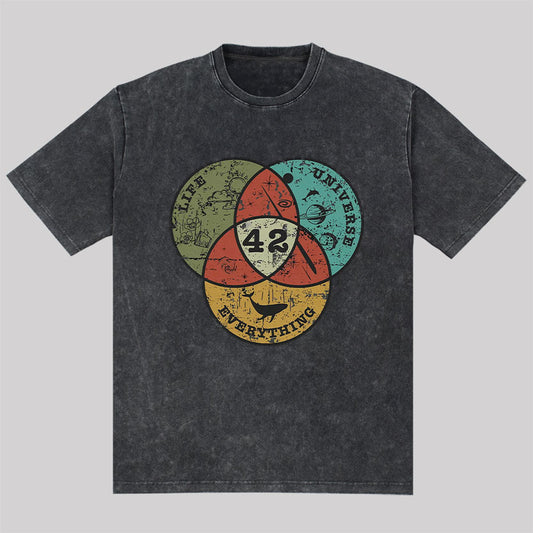 Life, the Universe & Everything Washed VIntage T-shirt
