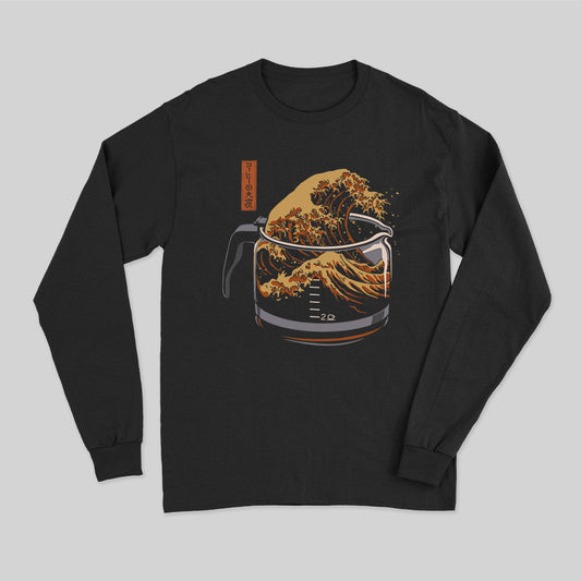 The Great Wave of Coffee Long Sleeve T-Shirt