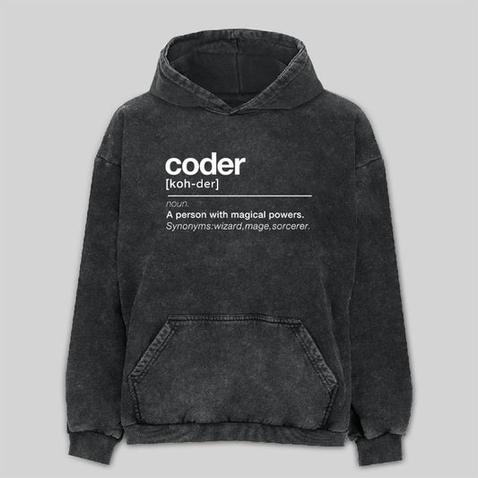 Coder definition Washed Hoodie