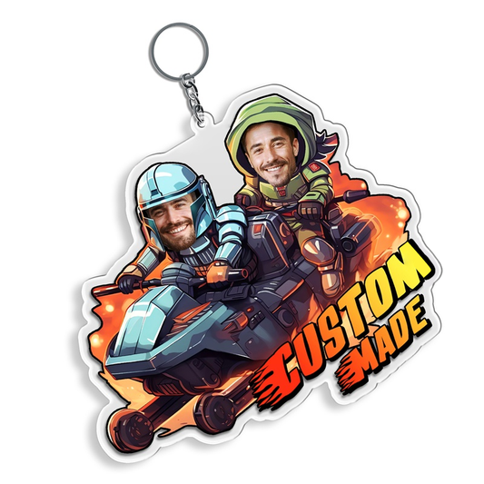 Personalized Hover Motorcycle Keychain