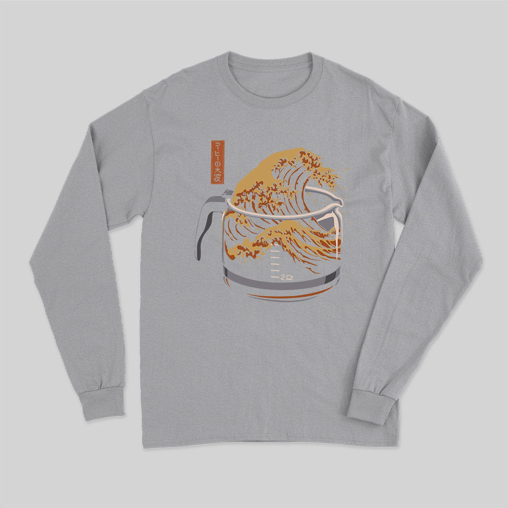 The Great Wave of Coffee Long Sleeve T-Shirt
