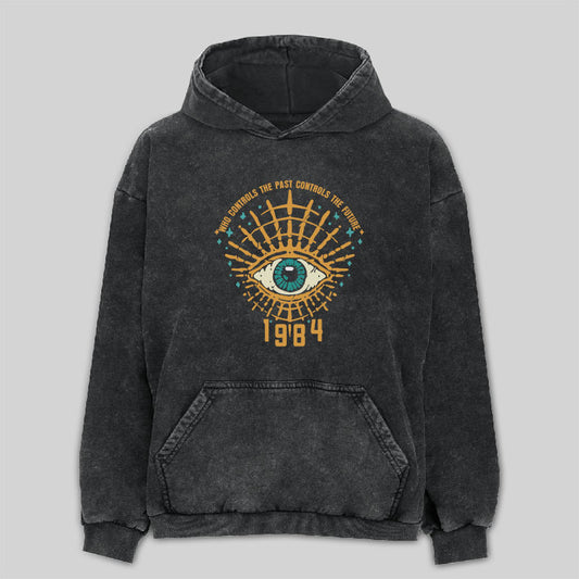 1984 George Orwell Control The Future Washed Hoodie