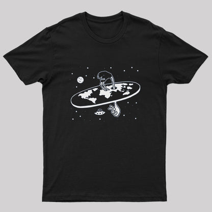 Flat Earth Ostrich Nerd T-Shirt