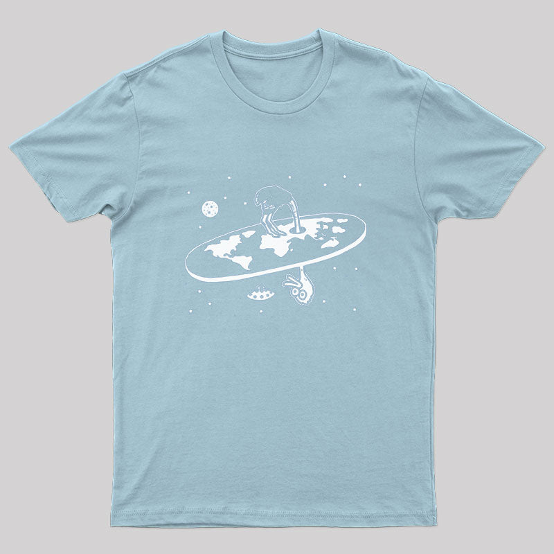 Flat Earth Ostrich Nerd T-Shirt