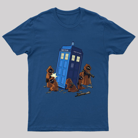 The TARDIS in Humorous Fan Art T-Shirt