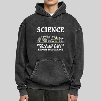 Funny Science Definition Washed Hoodie