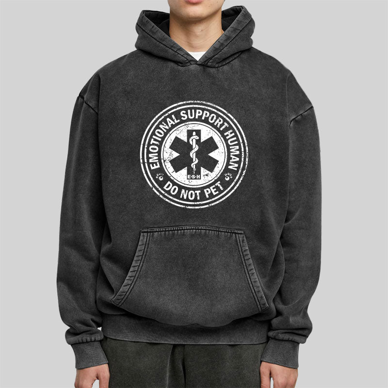 Emotional Support Human Washed Hoodie
