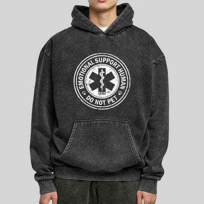 Emotional Support Human Washed Hoodie