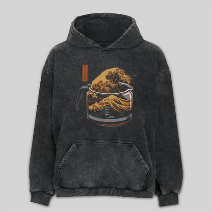 The Great Wave of Coffee Washed Hoodie
