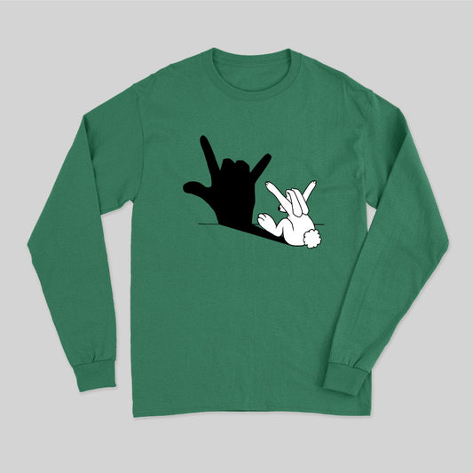 Funny Rabbit Hand Shadow Long Sleeve T-Shirt