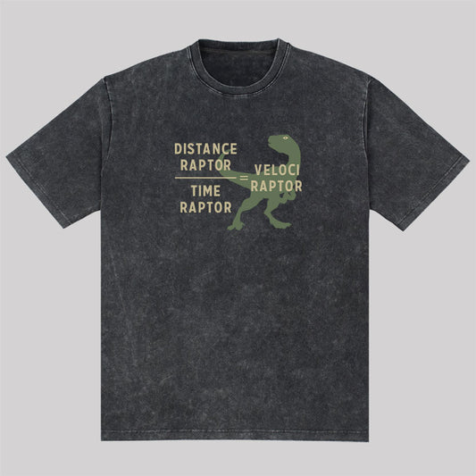 Equations Of Motion Science Velociraptor Washed T-Shirt