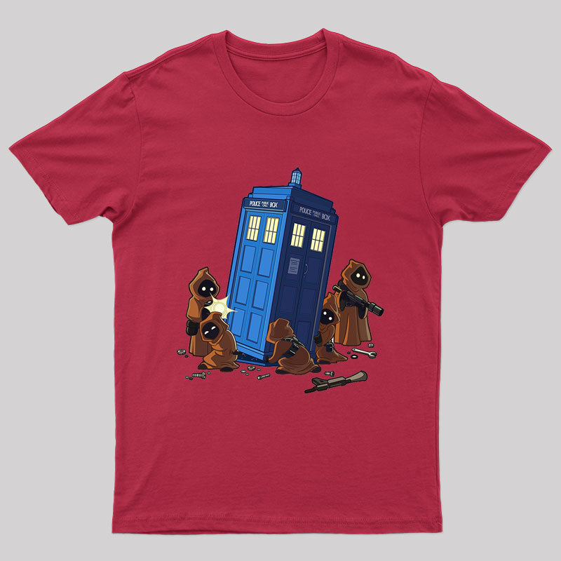 The TARDIS in Humorous Fan Art T-Shirt