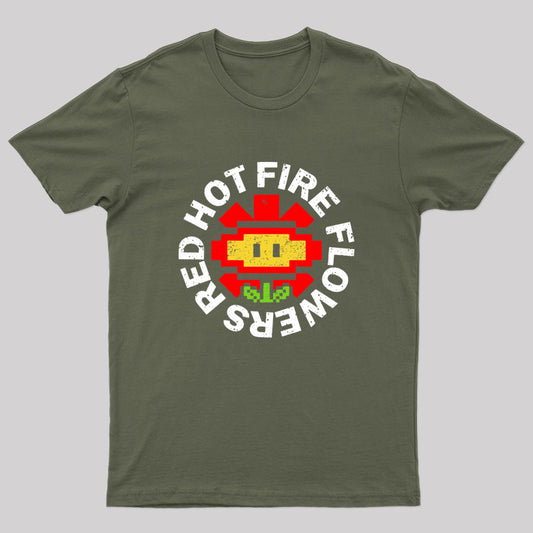 Red Hot Fire Flowers T-Shirt