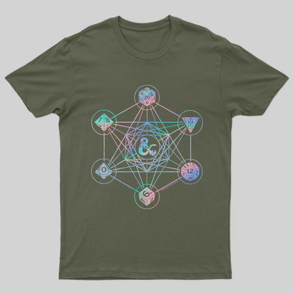 D&D Holographic Geometric Dice T-Shirt