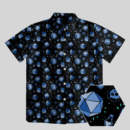 D&D Dice And Death Button Up Pocket Shirt - Geeksoutfit