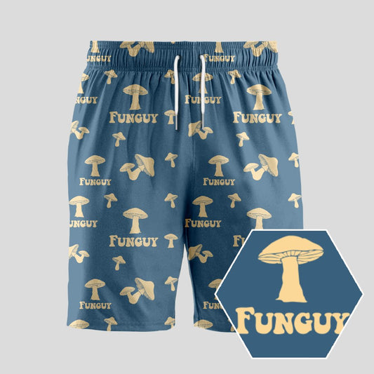 Fungi Funguy Navy Geeky Drawstring Shorts - Geeksoutfit