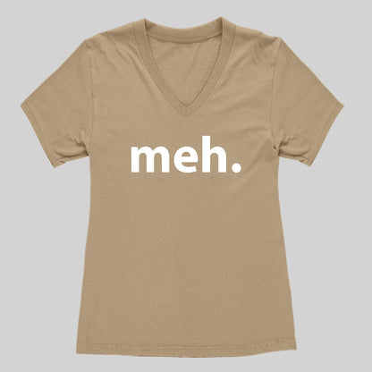 Meh Women's V-Neck T-shirt - Geeksoutfit