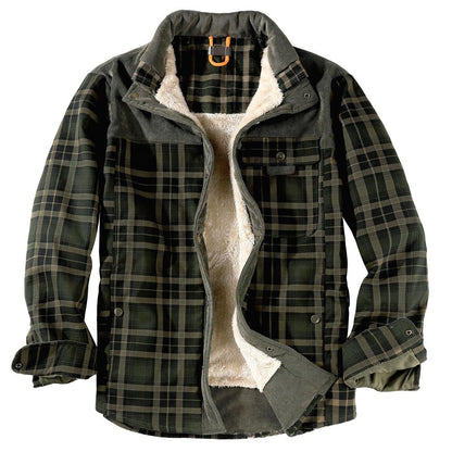 Mens Fleece Lining Basic Shirt Jacket - Geeksoutfit