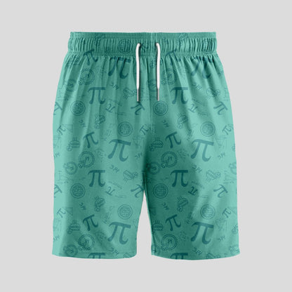 Pi Science Lake Green Geeky Drawstring Shorts - Geeksoutfit