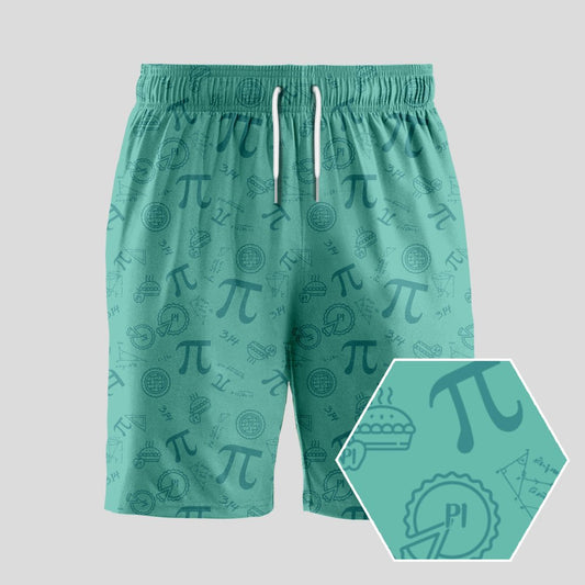 Pi Science Lake Green Geeky Drawstring Shorts - Geeksoutfit