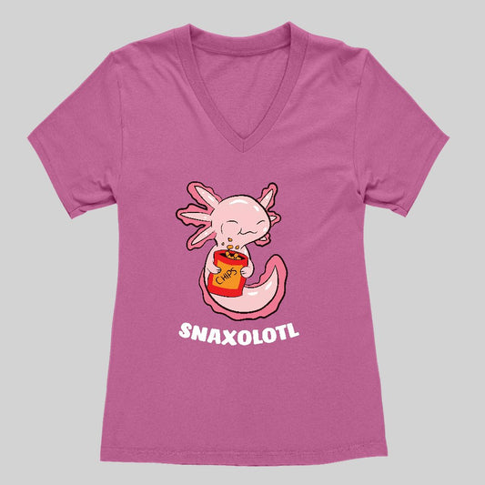 Snaxolotl Women's V-Neck T-shirt - Geeksoutfit