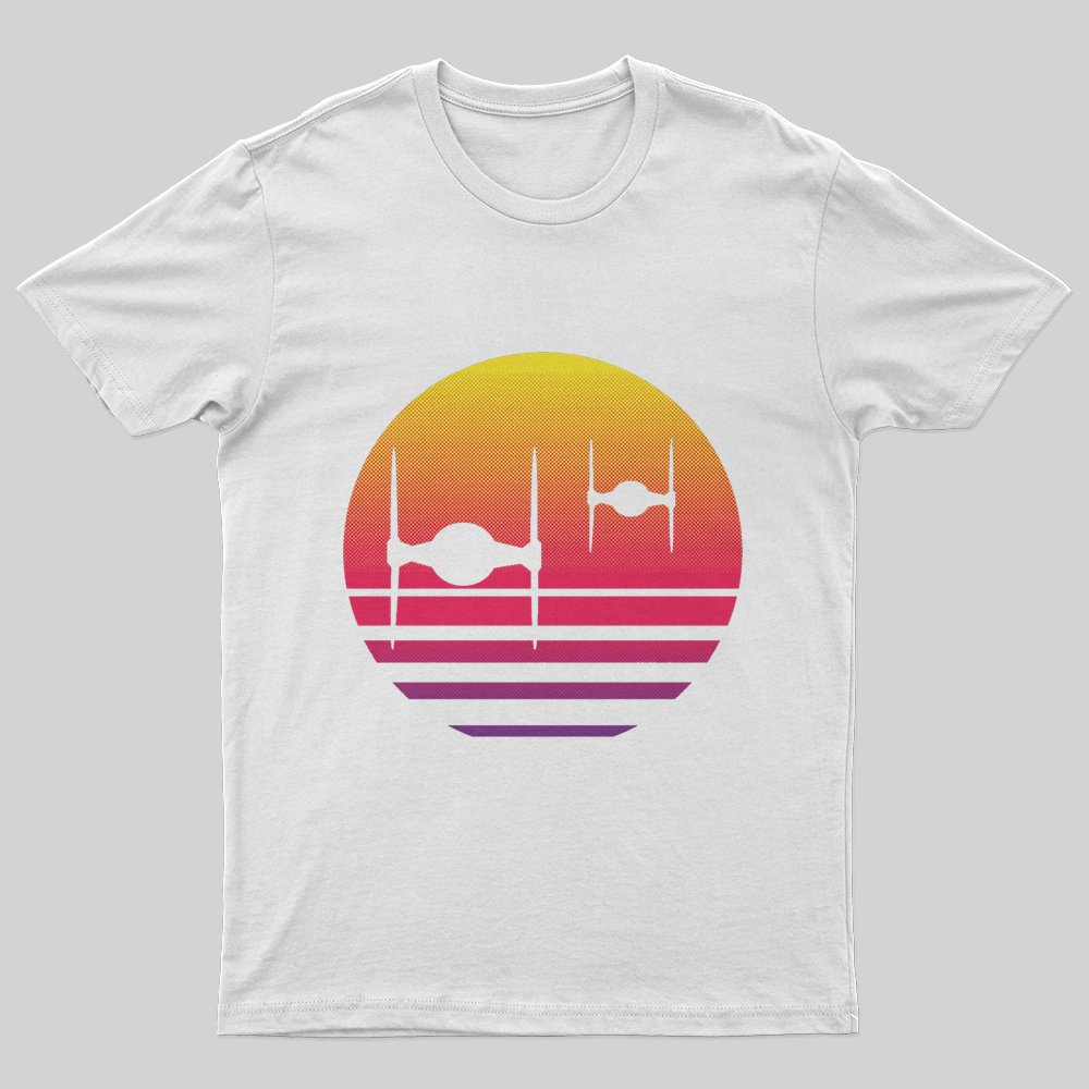 Tie Fighter Sunset T-Shirt - Geeksoutfit
