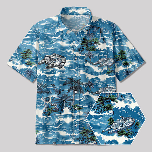 Hawaii Millennium Falcon Button Up Pocket Shirt