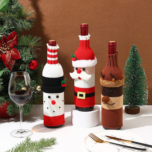 Christmas Decoration Knitted Wine Bottle Cover