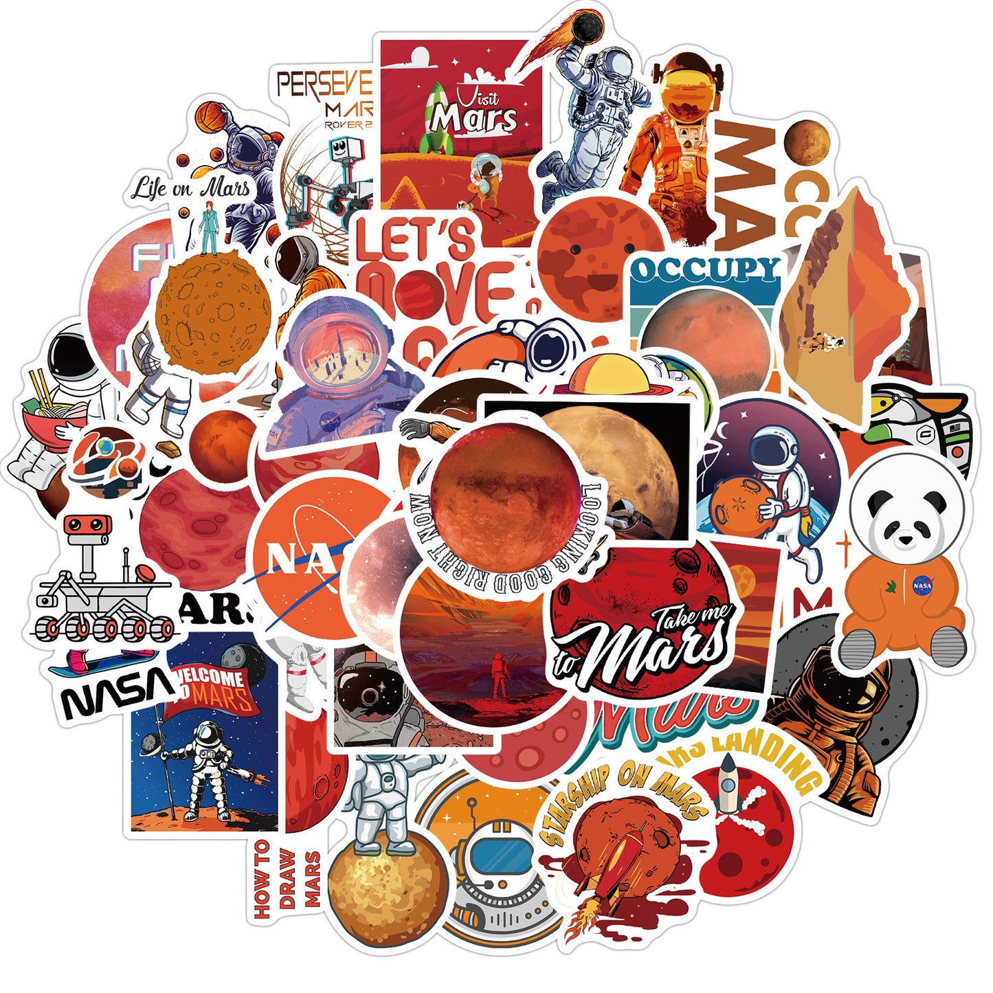 50 Mars Doodles Series Stickers