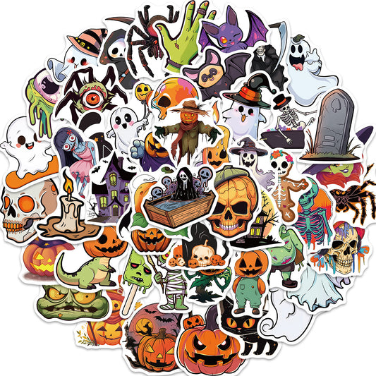 50 New Cartoon Halloween Doodles Stickers