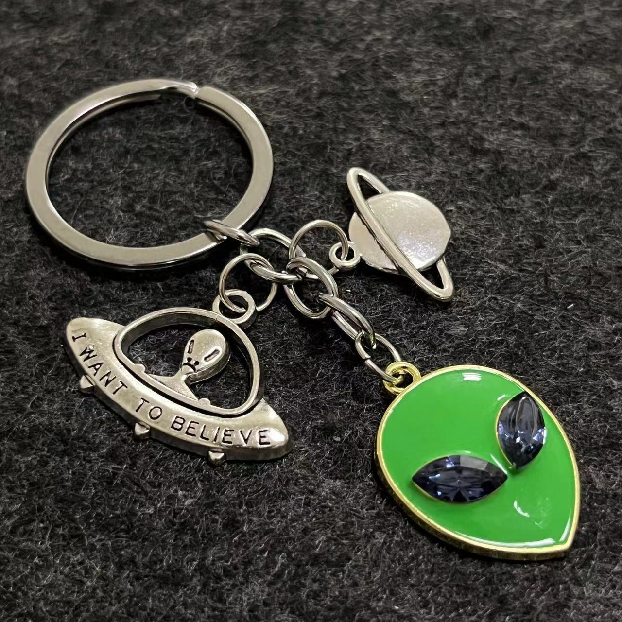 I Want to Believe Alien Space Exploration Keychain