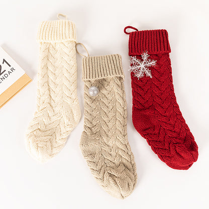 Knitted Twist Decorative Christmas Socks