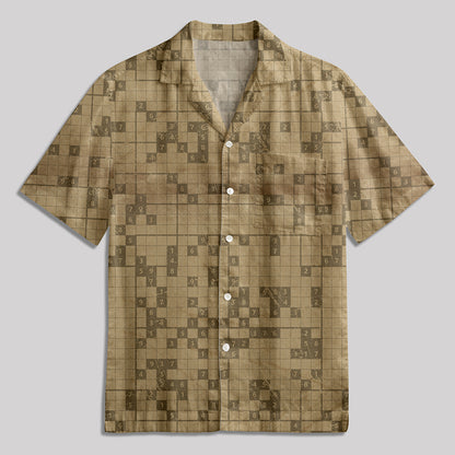 Retro Sudoku Game Button Up Pocket Shirt