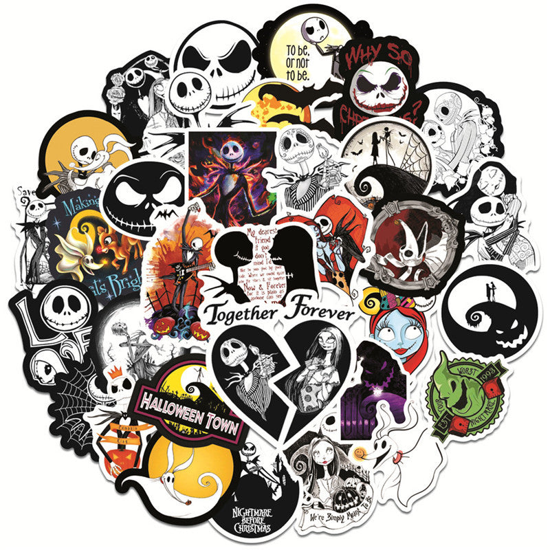 50 Halloween Scary Doodles Computer Luggage Stickers