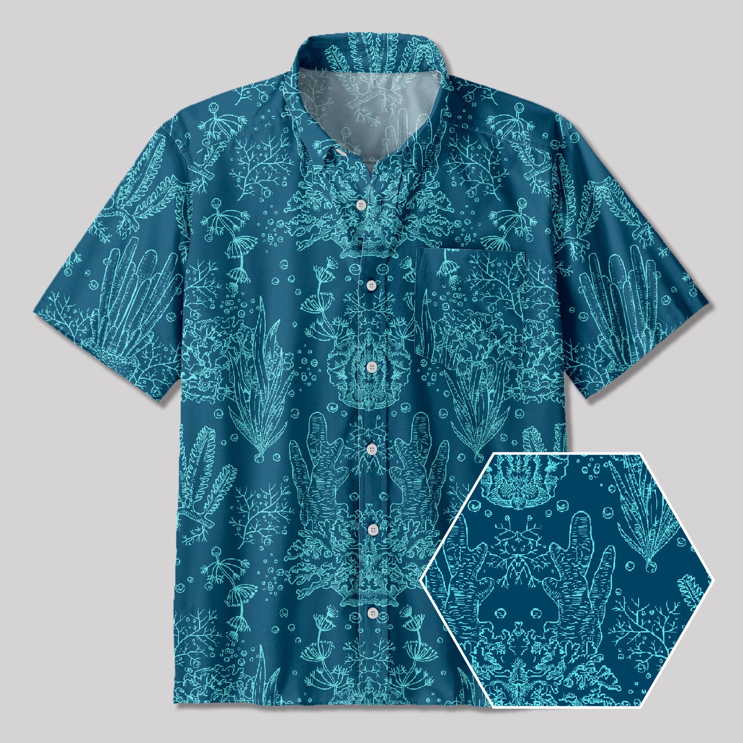 Seabed Algae Button Up Pocket Shirt